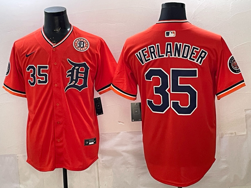 Men Detroit Tigers #35 Verlander orange Game Nike MLB Jersey03210011->->MLB Jersey